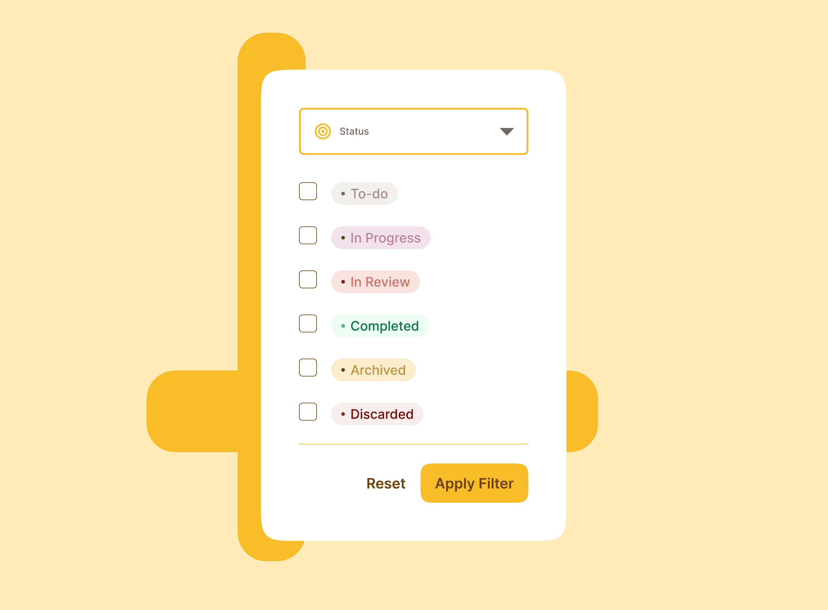 Status Filter — Dropdown Component